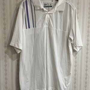 Men's White Polo Shirt with Stripes